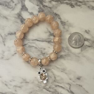 Elegant Owl Charm Bracelet in Gold